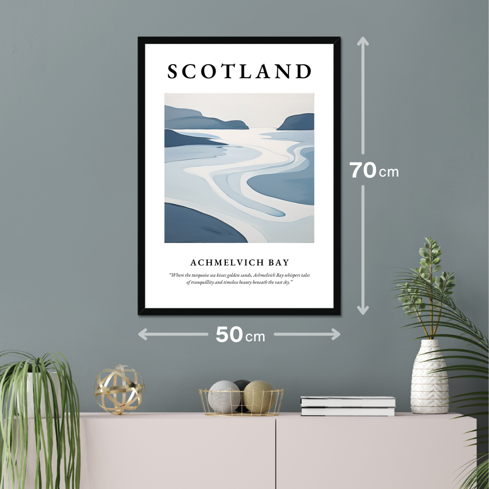 Poster of Achmelvich Bay hanging on a wall