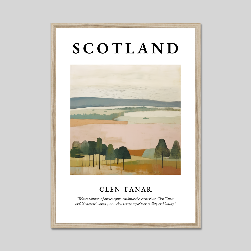 Poster in a natural frame with the word Scotland