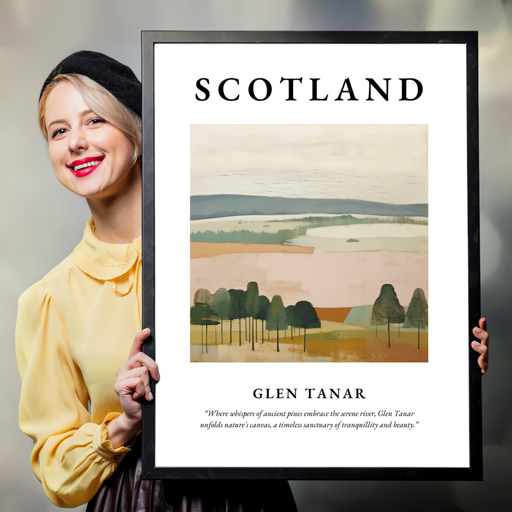 Person holding a poster of Glen Tanar