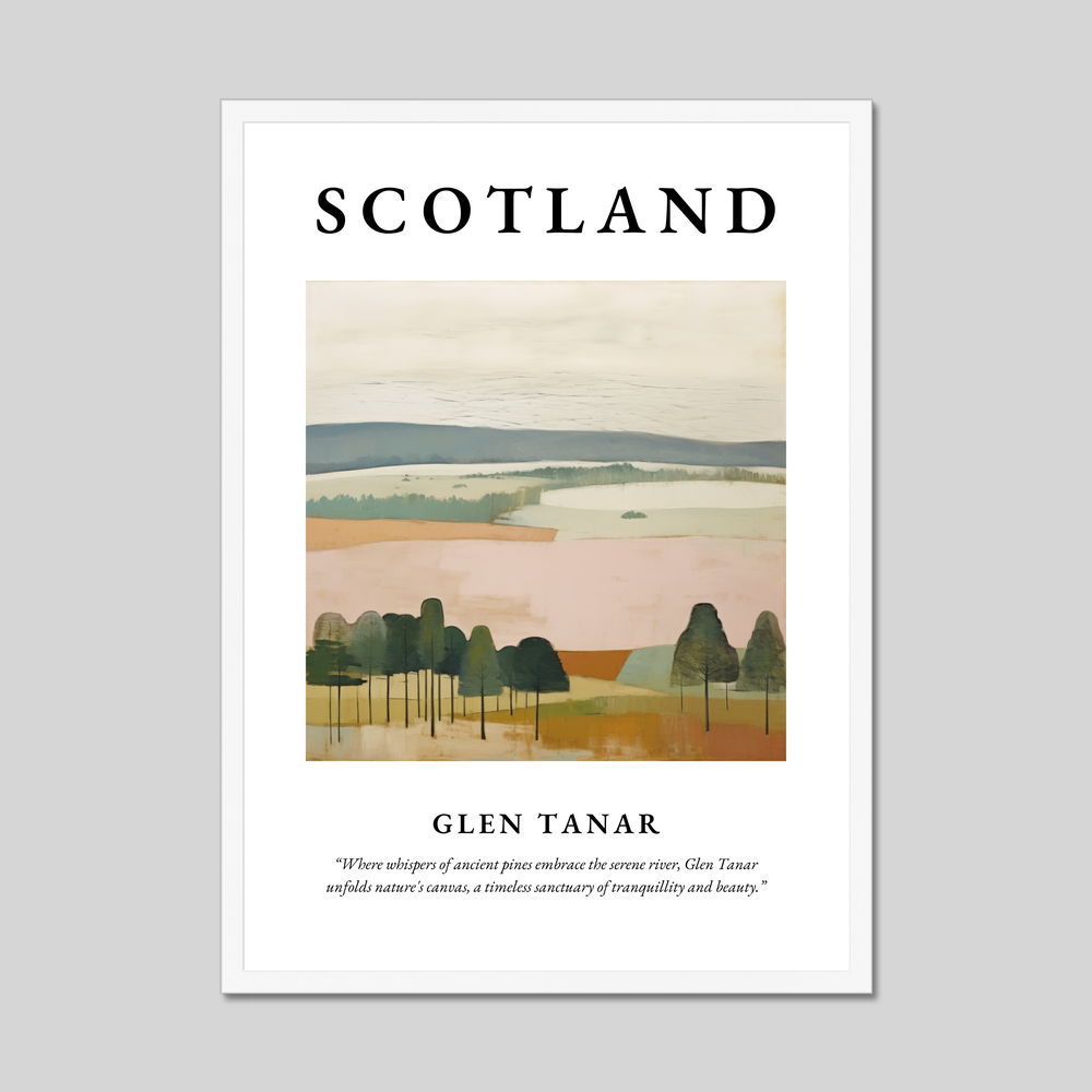 Poster in a white frame with the word Scotland