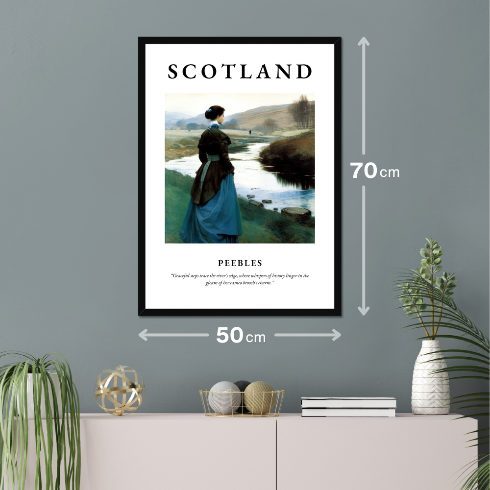 Poster of Peebles hanging on a wall