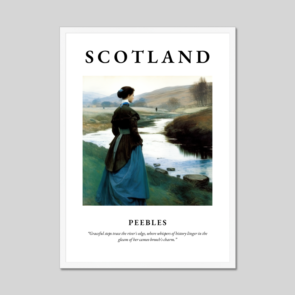 Poster in a white frame with the word Scotland