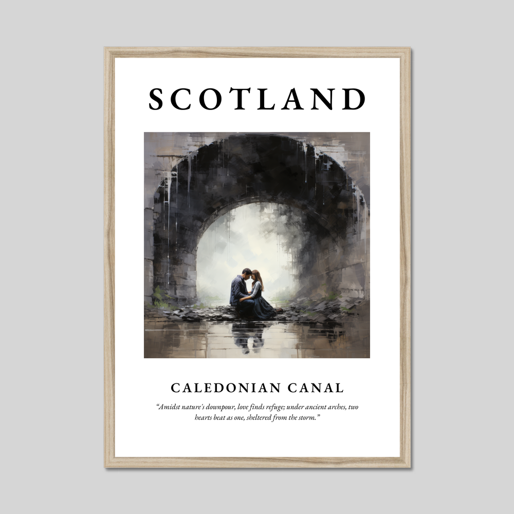 Poster in a natural frame with the word Scotland