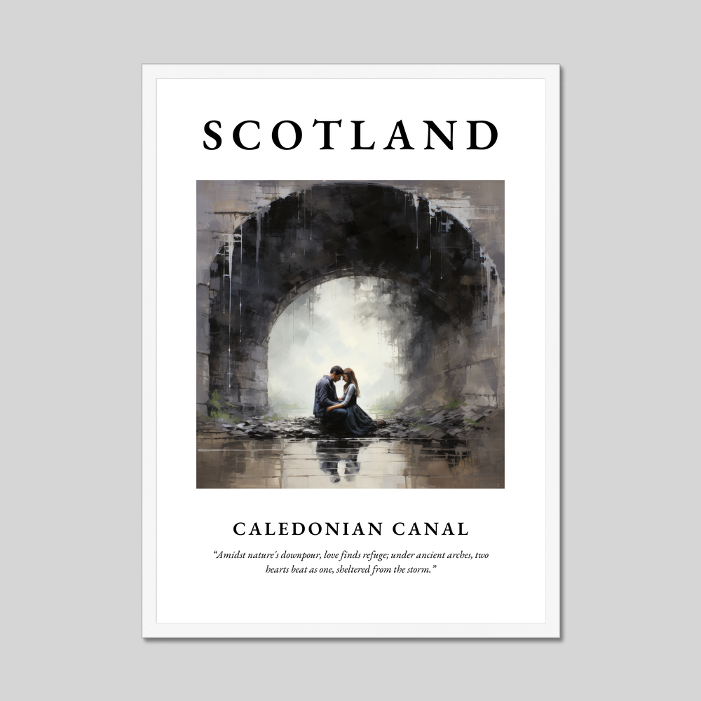 Poster in a white frame with the word Scotland