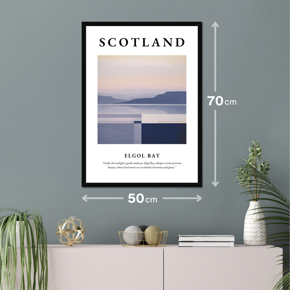 Poster of Elgol Bay hanging on a wall