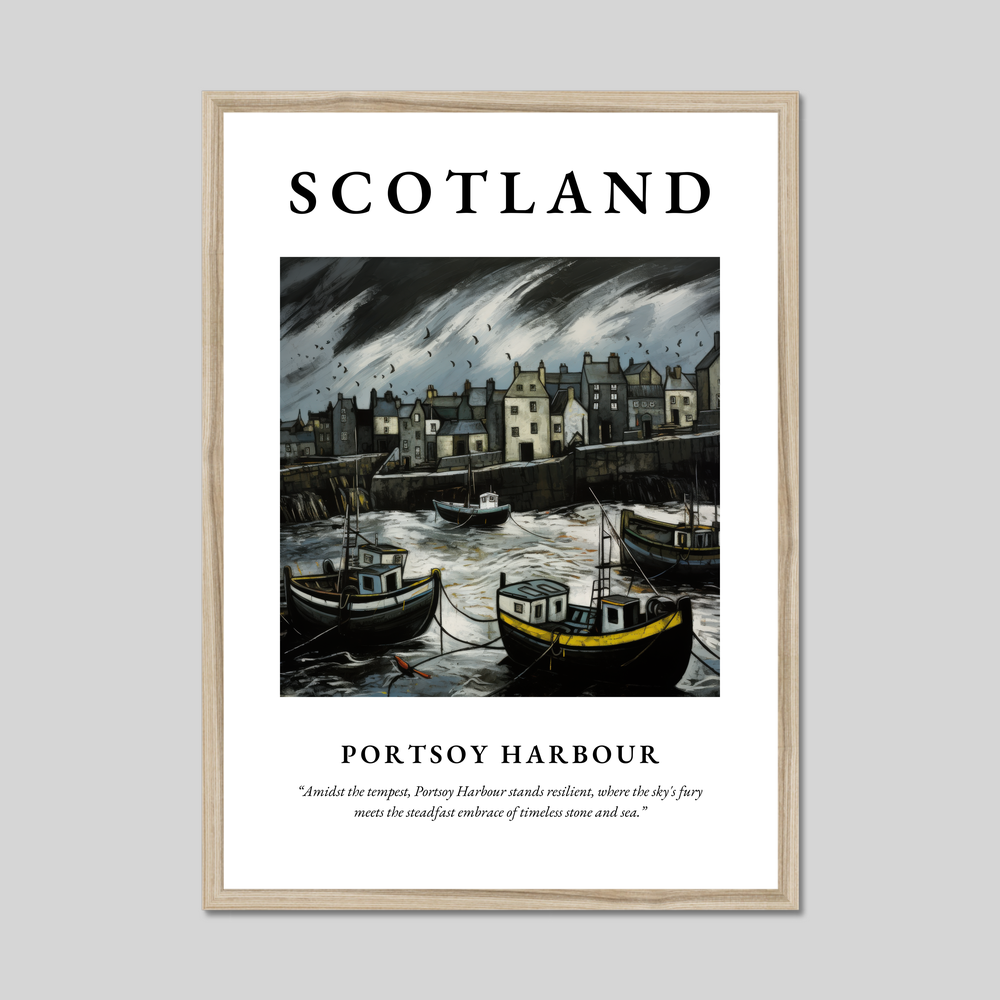 Poster in a natural frame with the word Scotland