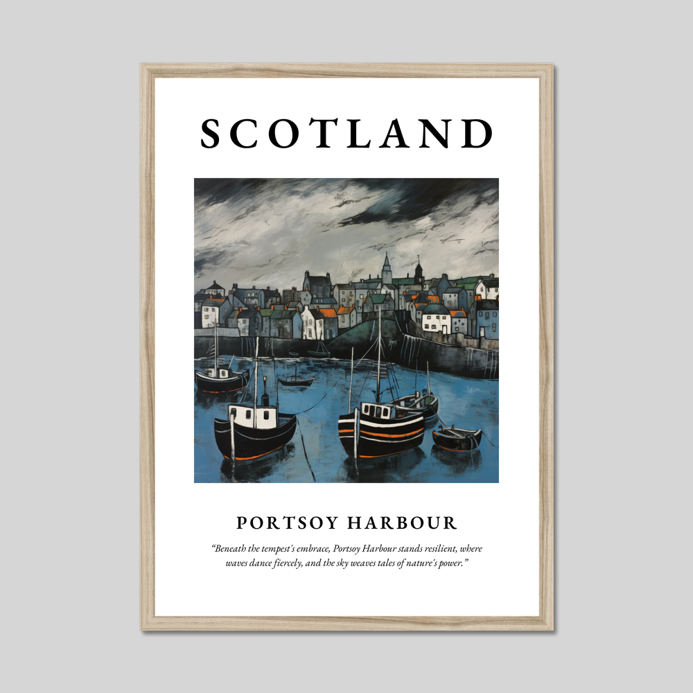 Poster in a natural frame with the word Scotland