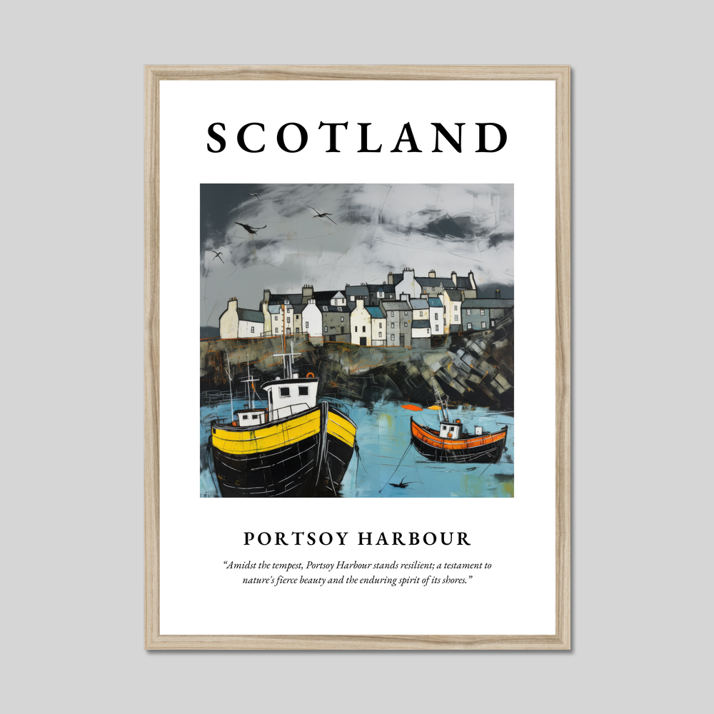 Poster in a natural frame with the word Scotland