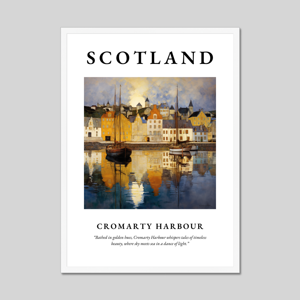 Poster in a white frame with the word Scotland