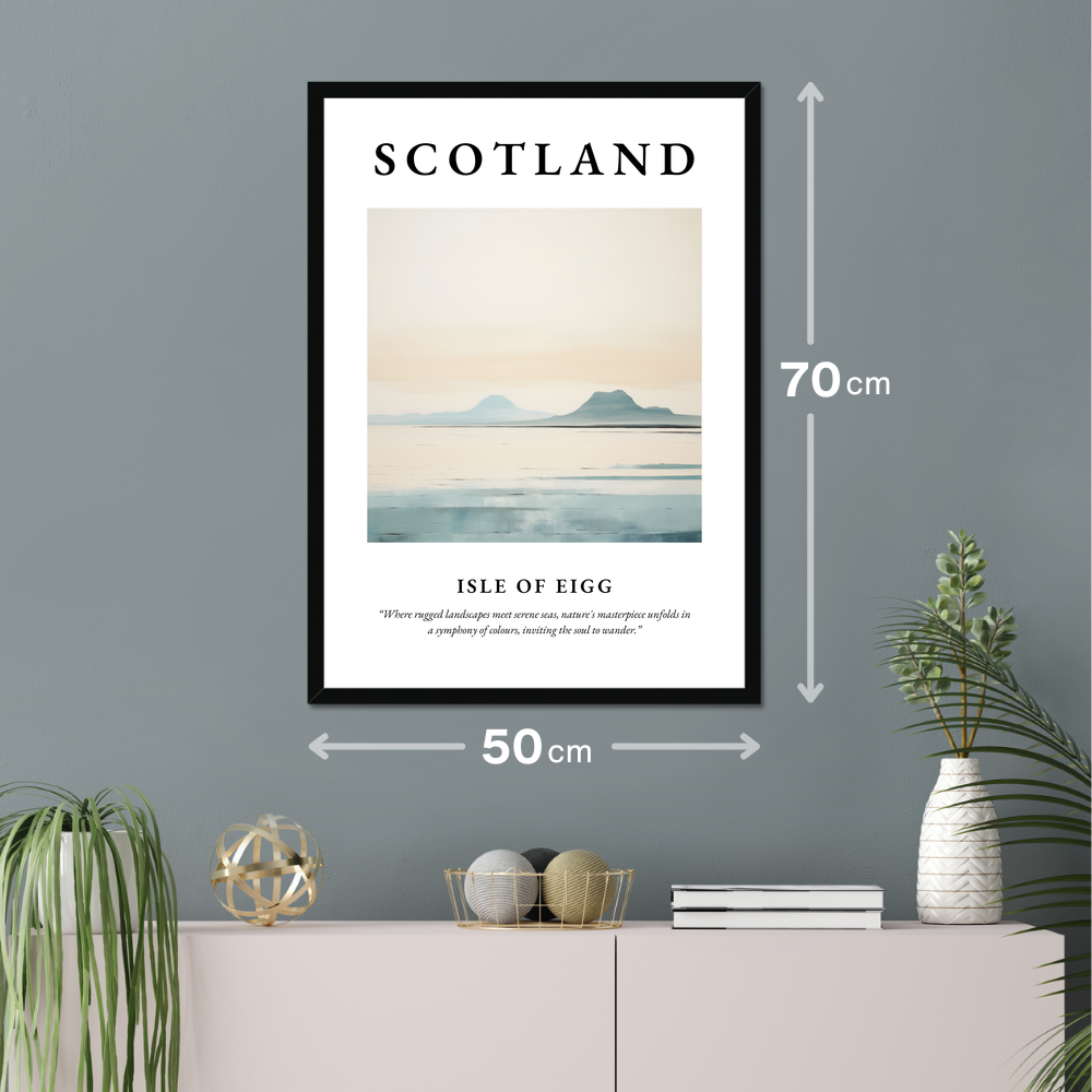 Poster of Isle of Eigg hanging on a wall