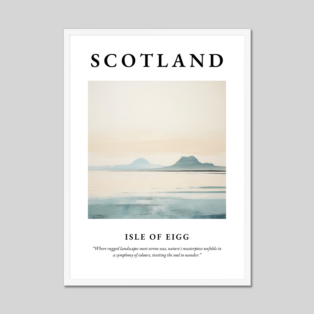 Poster in a white frame with the word Scotland
