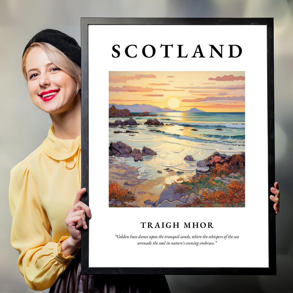 Person holding a poster of Traigh Mhor