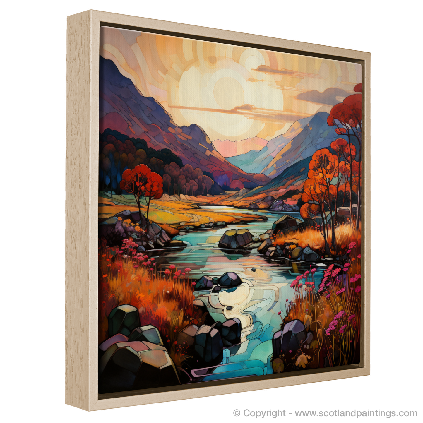Autumn's Embrace in Glencoe - An Art Nouveau Tribute