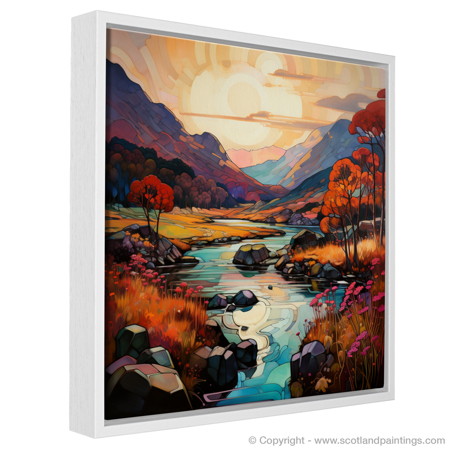 Autumn's Embrace in Glencoe - An Art Nouveau Tribute