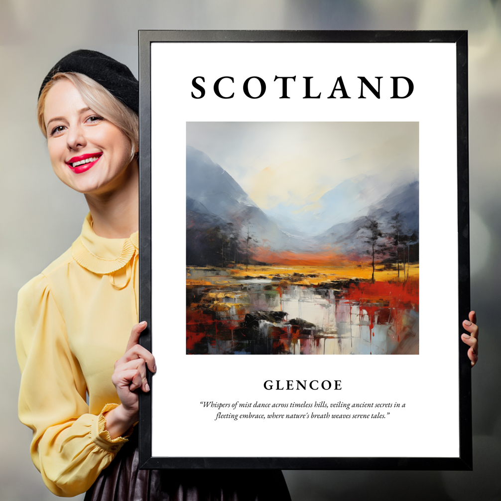 Person holding a poster of Glencoe