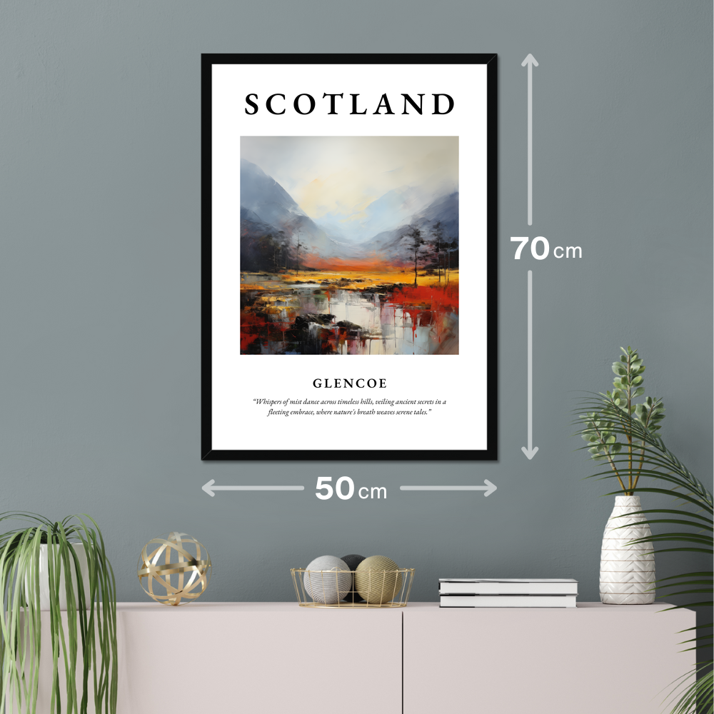 Poster of Glencoe hanging on a wall