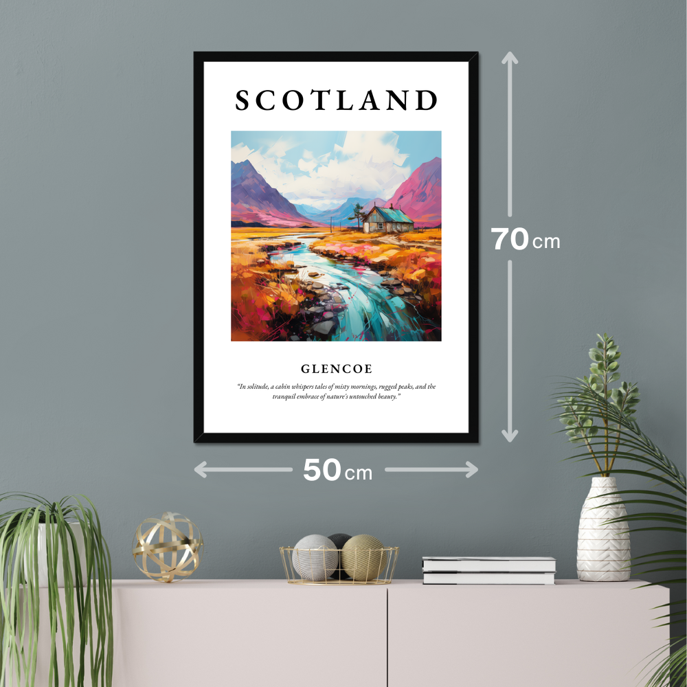 Poster of Glencoe hanging on a wall