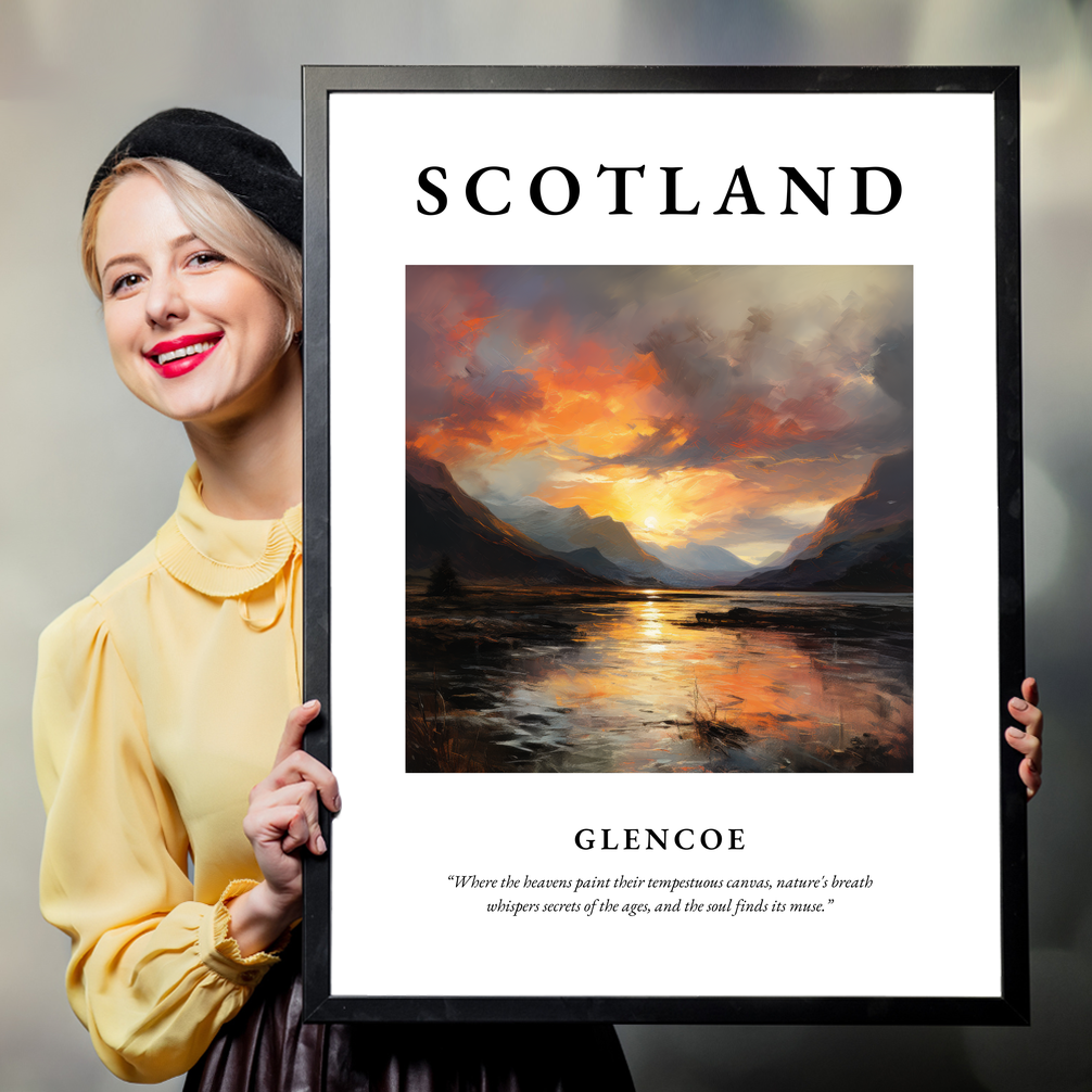 Person holding a poster of Glencoe