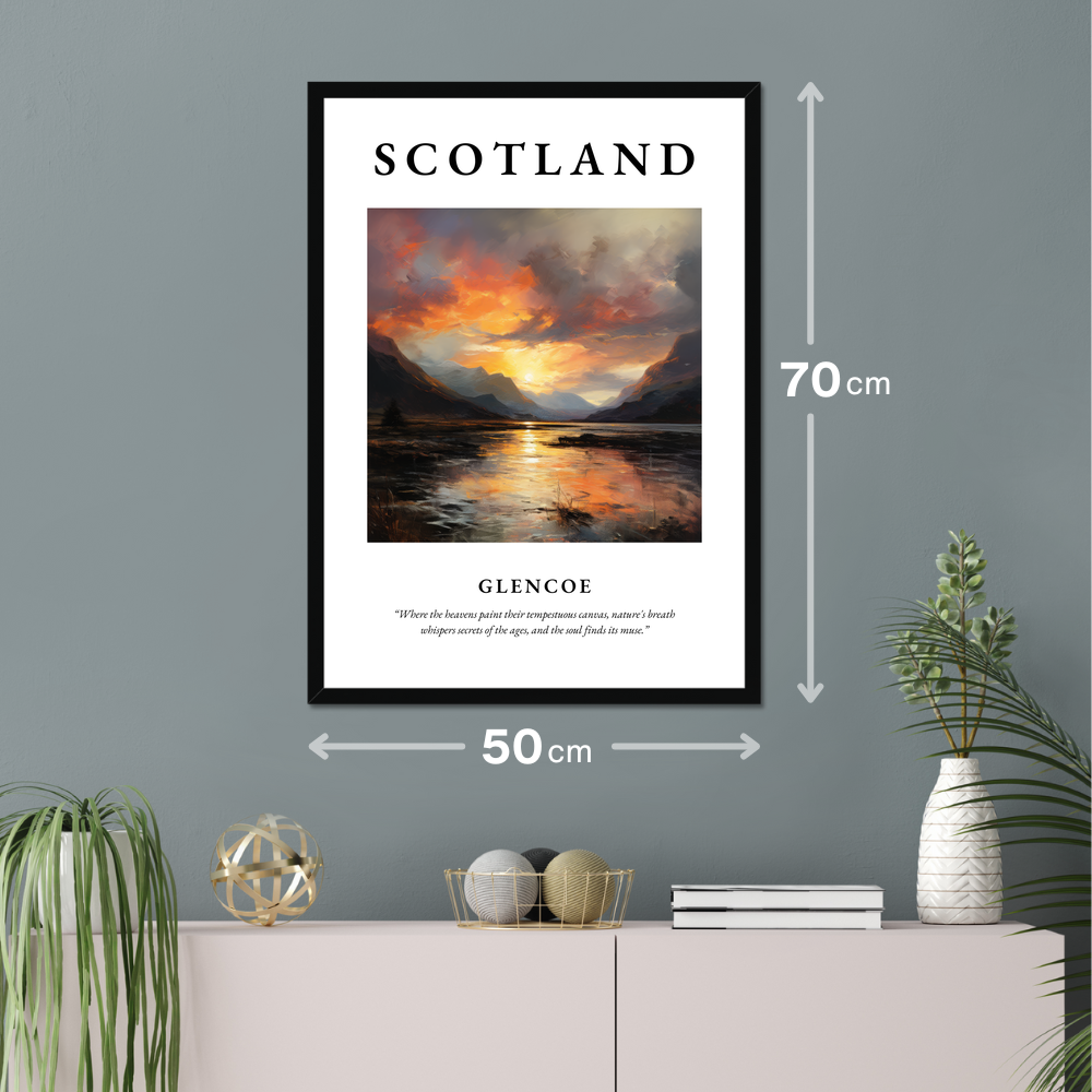 Poster of Glencoe hanging on a wall