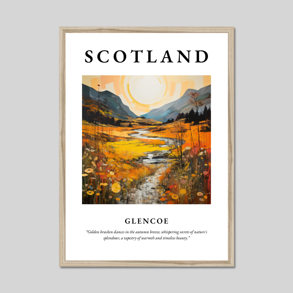 Poster in a natural frame with the word Scotland