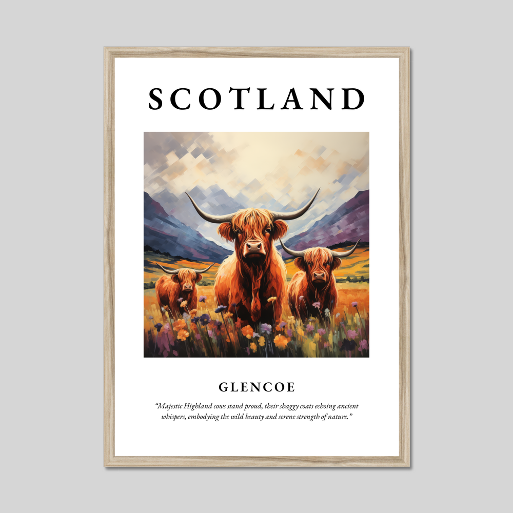 Poster in a natural frame with the word Scotland