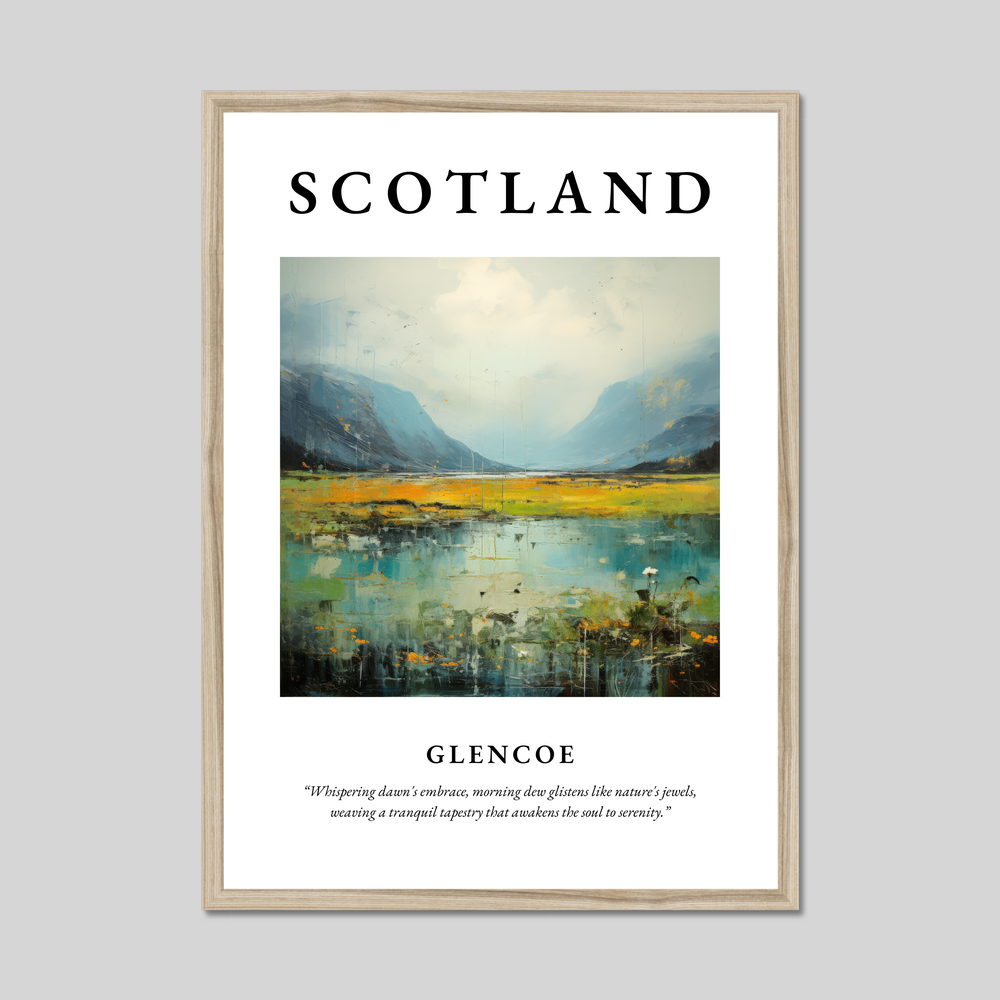 Poster in a natural frame with the word Scotland