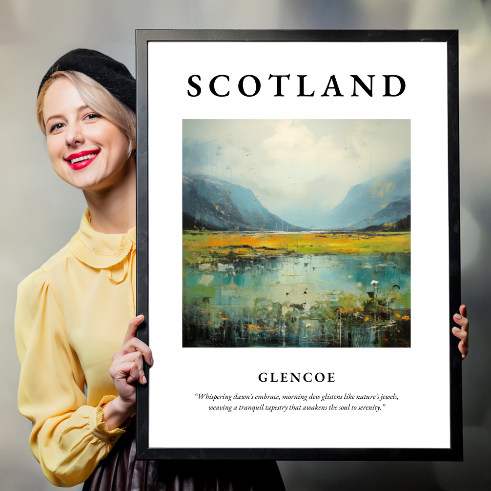 Person holding a poster of Glencoe