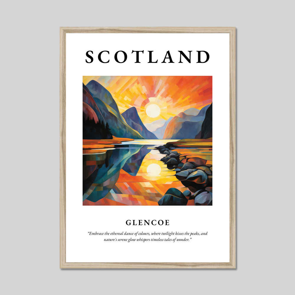 Poster in a natural frame with the word Scotland