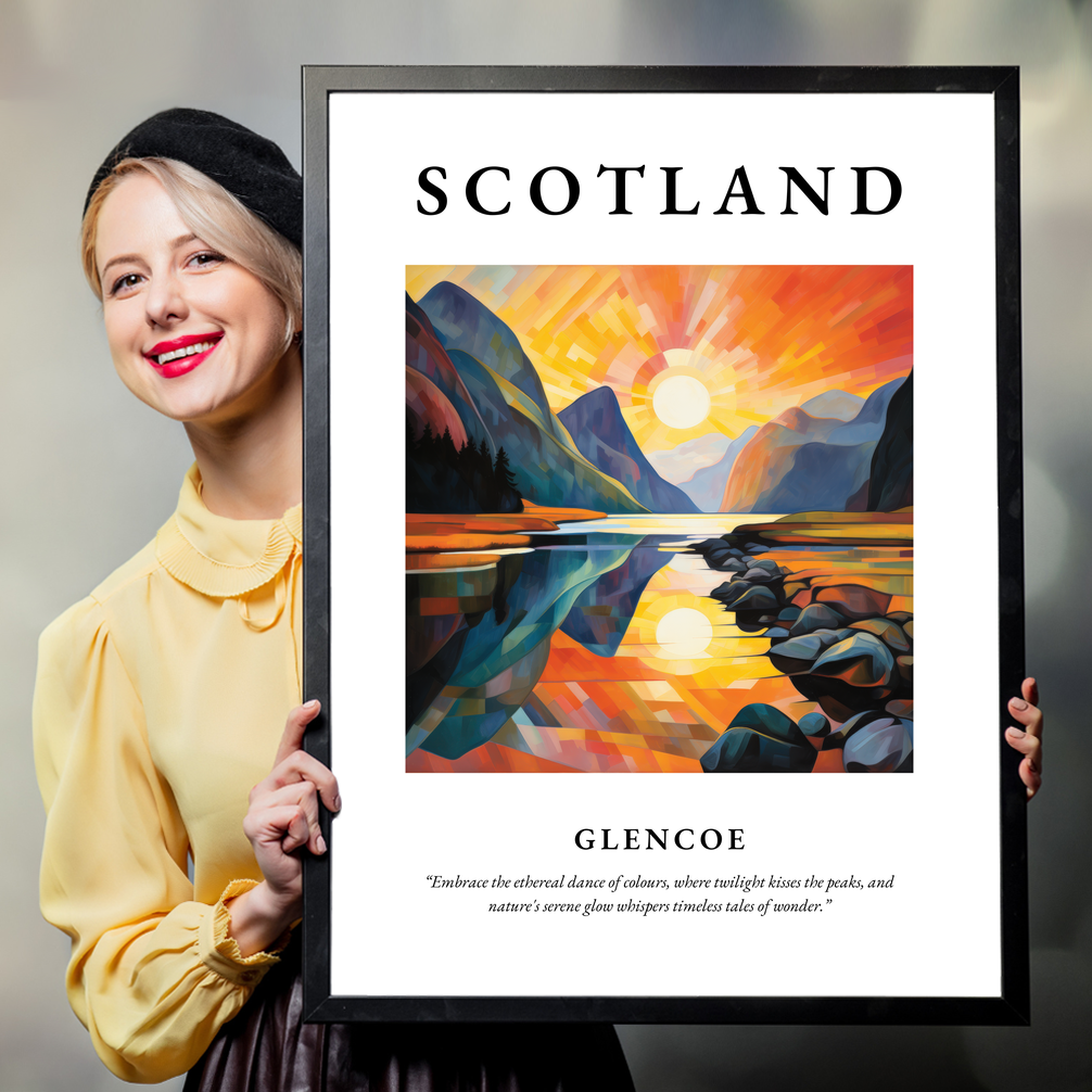 Person holding a poster of Glencoe