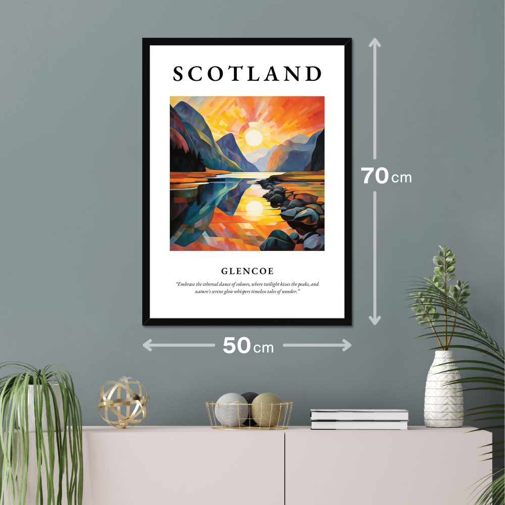 Poster of Glencoe hanging on a wall
