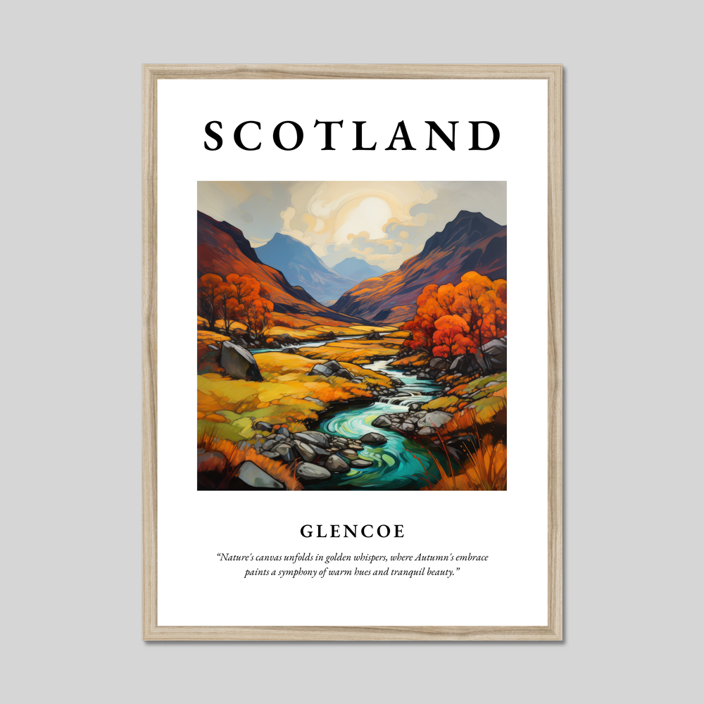 Poster in a natural frame with the word Scotland