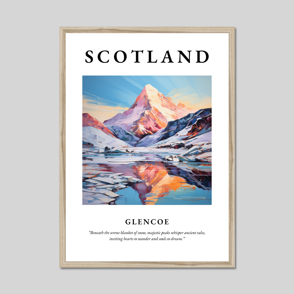 Poster in a natural frame with the word Scotland