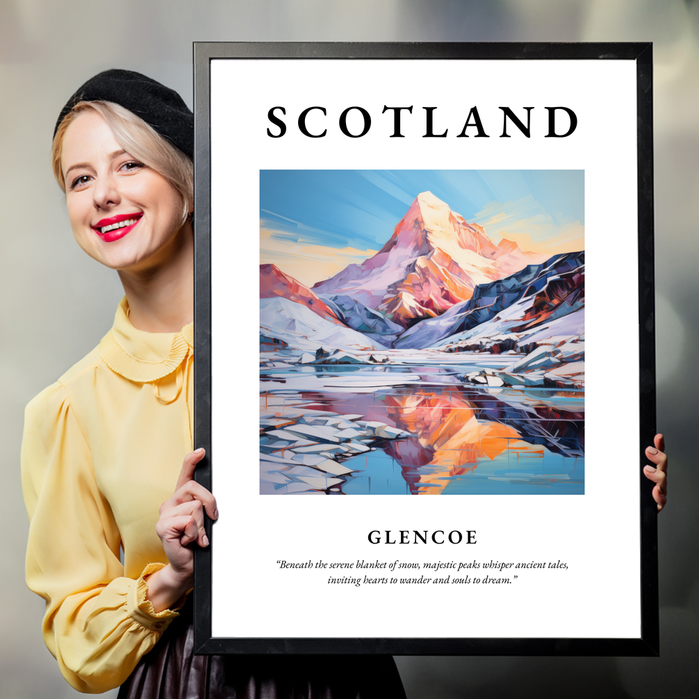 Person holding a poster of Glencoe