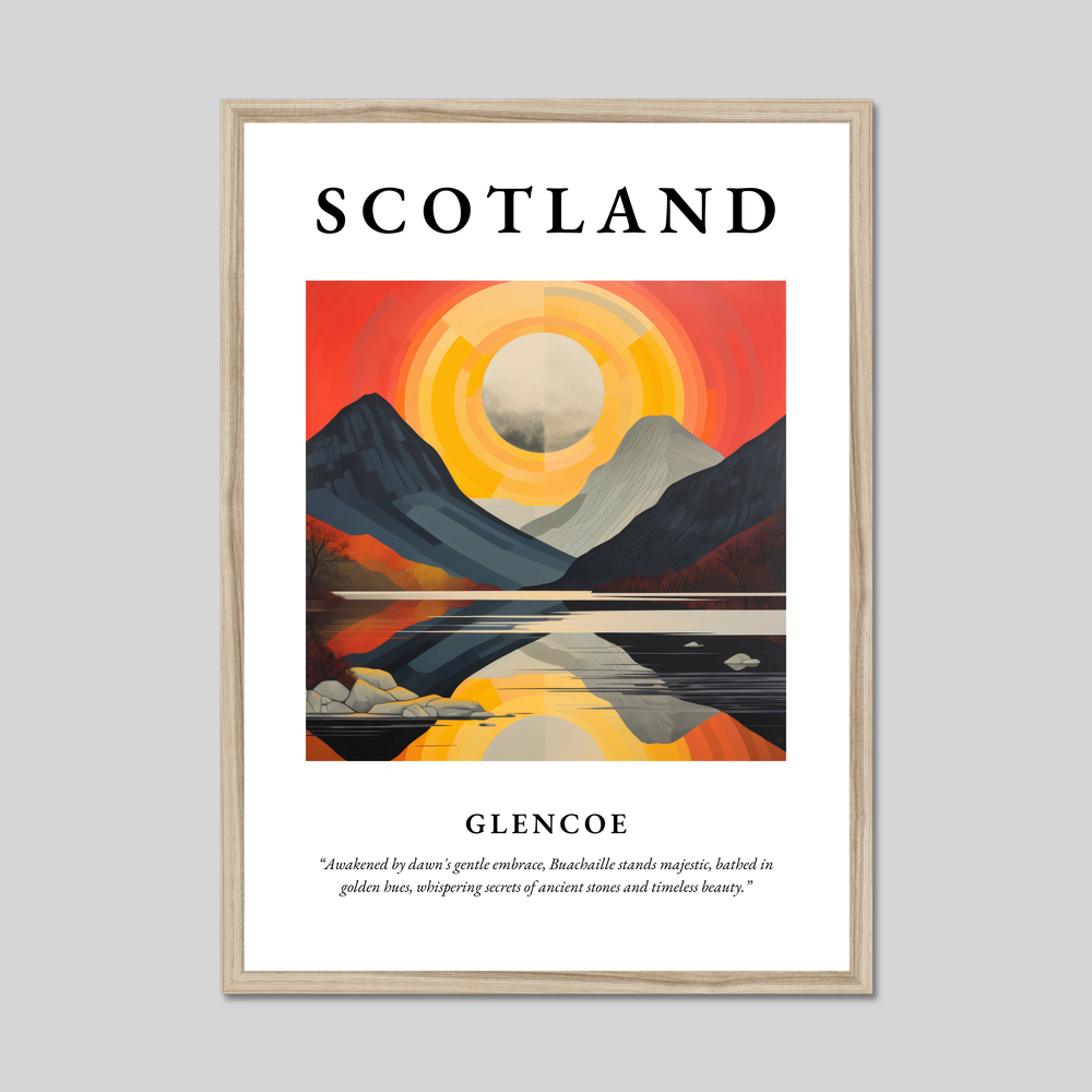 Poster in a natural frame with the word Scotland