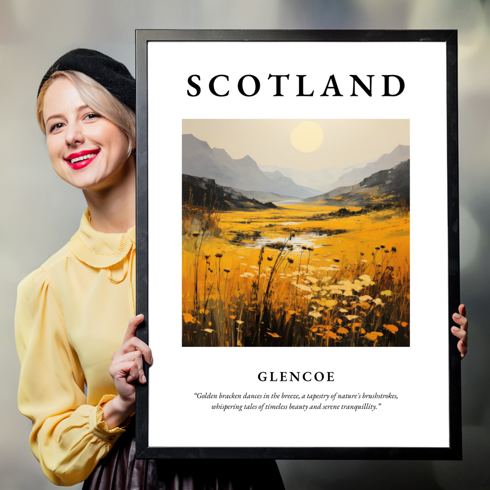 Person holding a poster of Glencoe