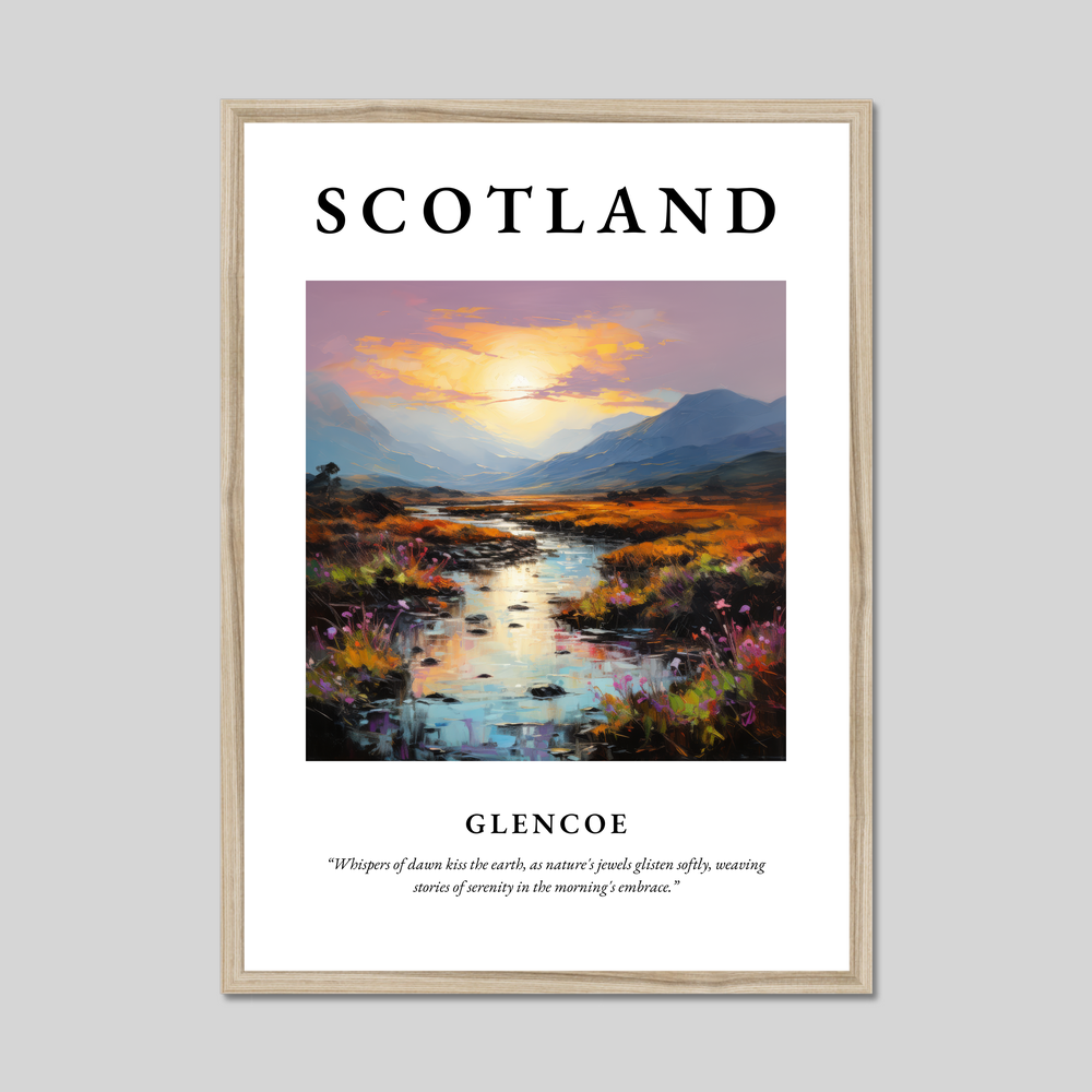 Poster in a natural frame with the word Scotland