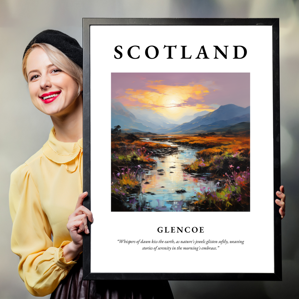 Person holding a poster of Glencoe