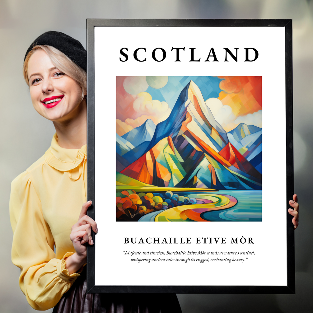 Person holding a poster of Buachaille Etive Mòr