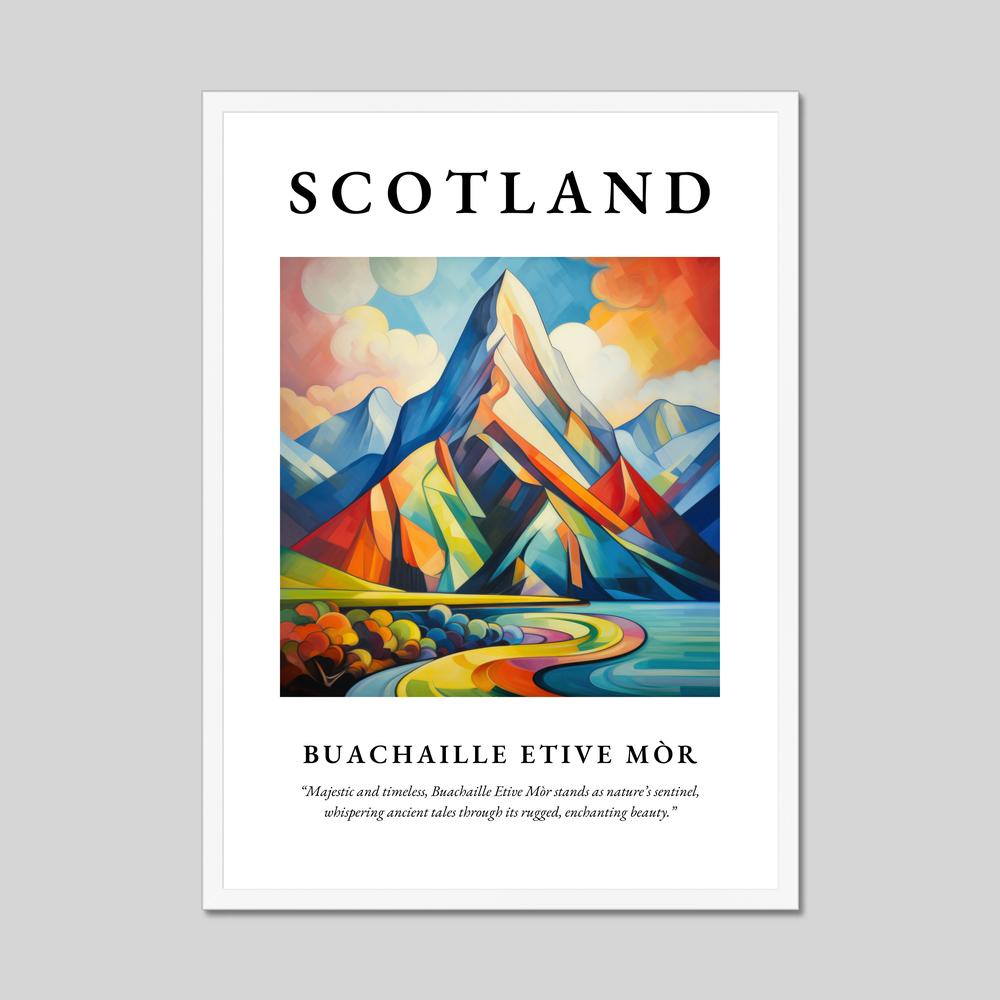Poster in a white frame with the word Scotland