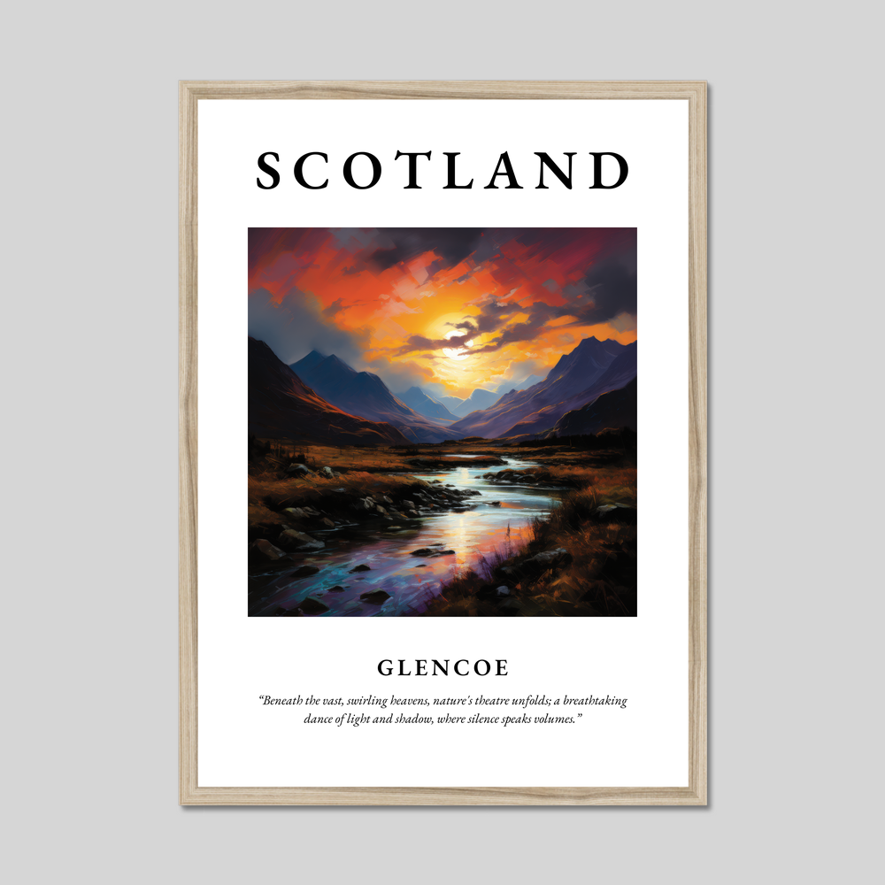 Poster in a natural frame with the word Scotland
