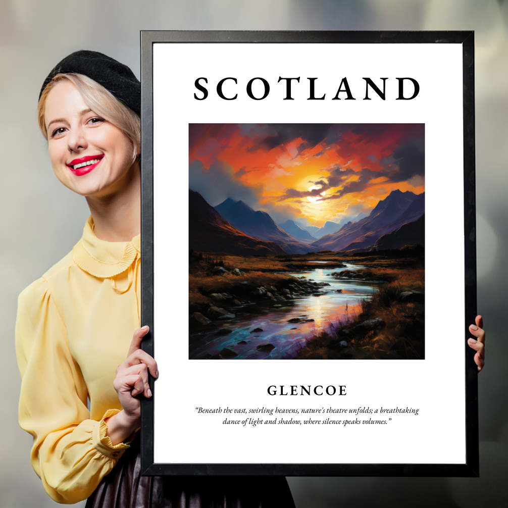 Person holding a poster of Glencoe