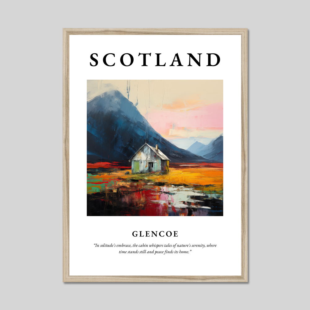 Poster in a natural frame with the word Scotland