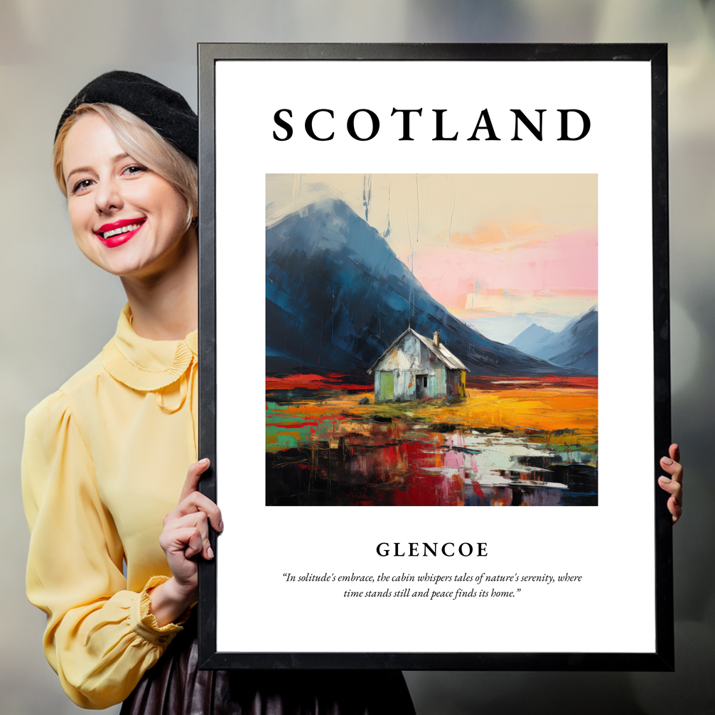 Person holding a poster of Glencoe
