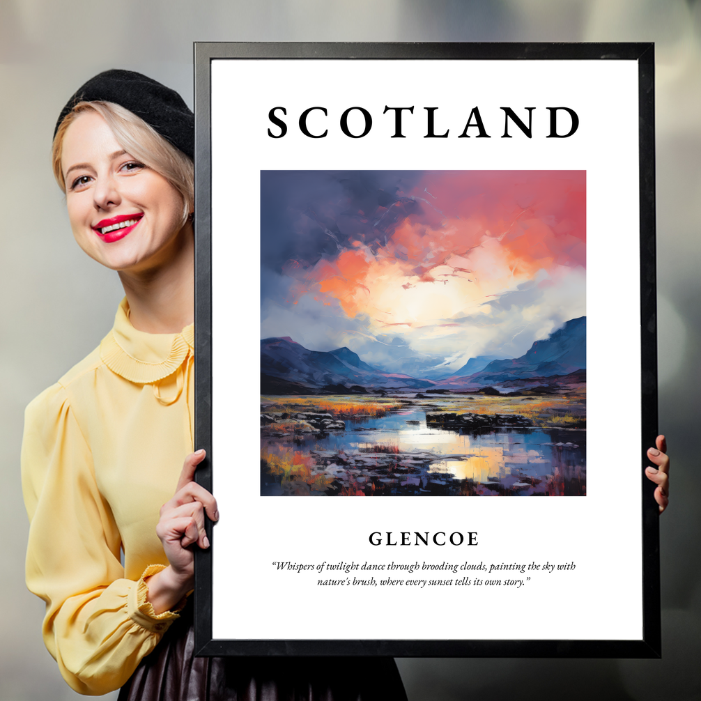 Person holding a poster of Glencoe