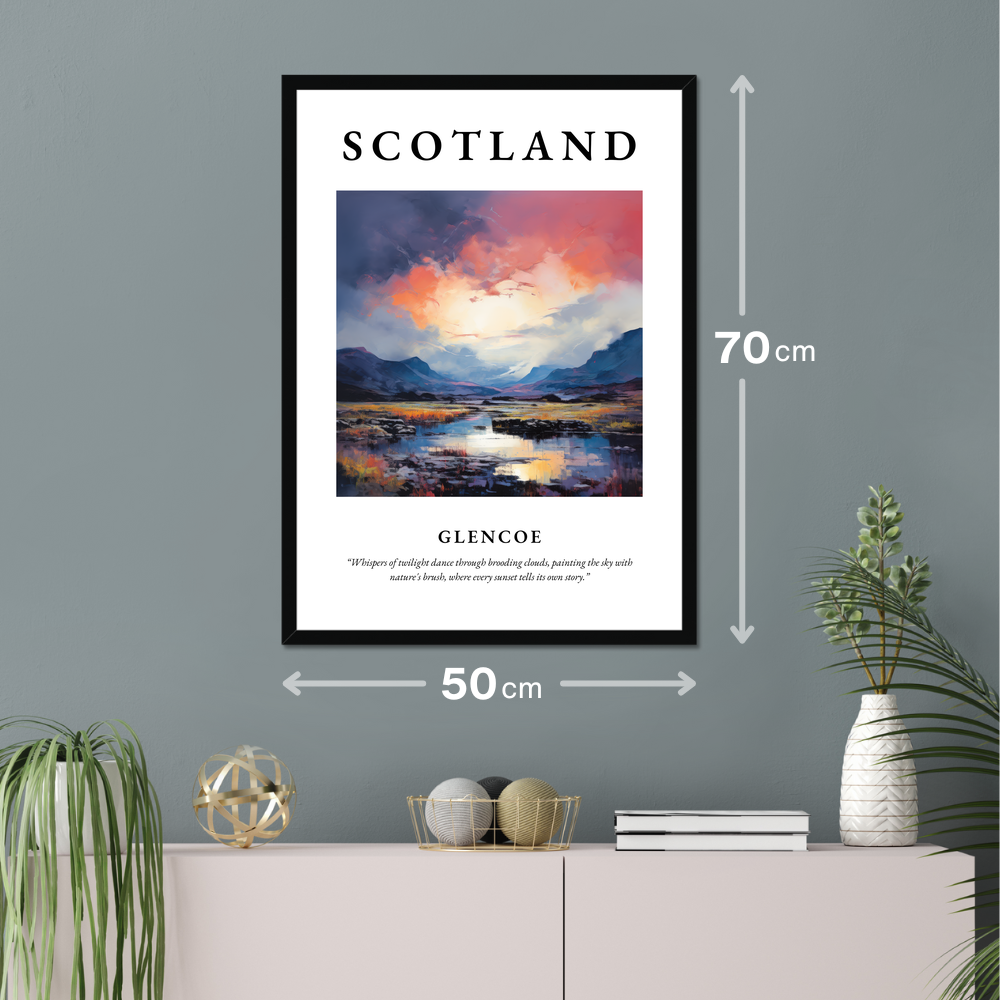 Poster of Glencoe hanging on a wall
