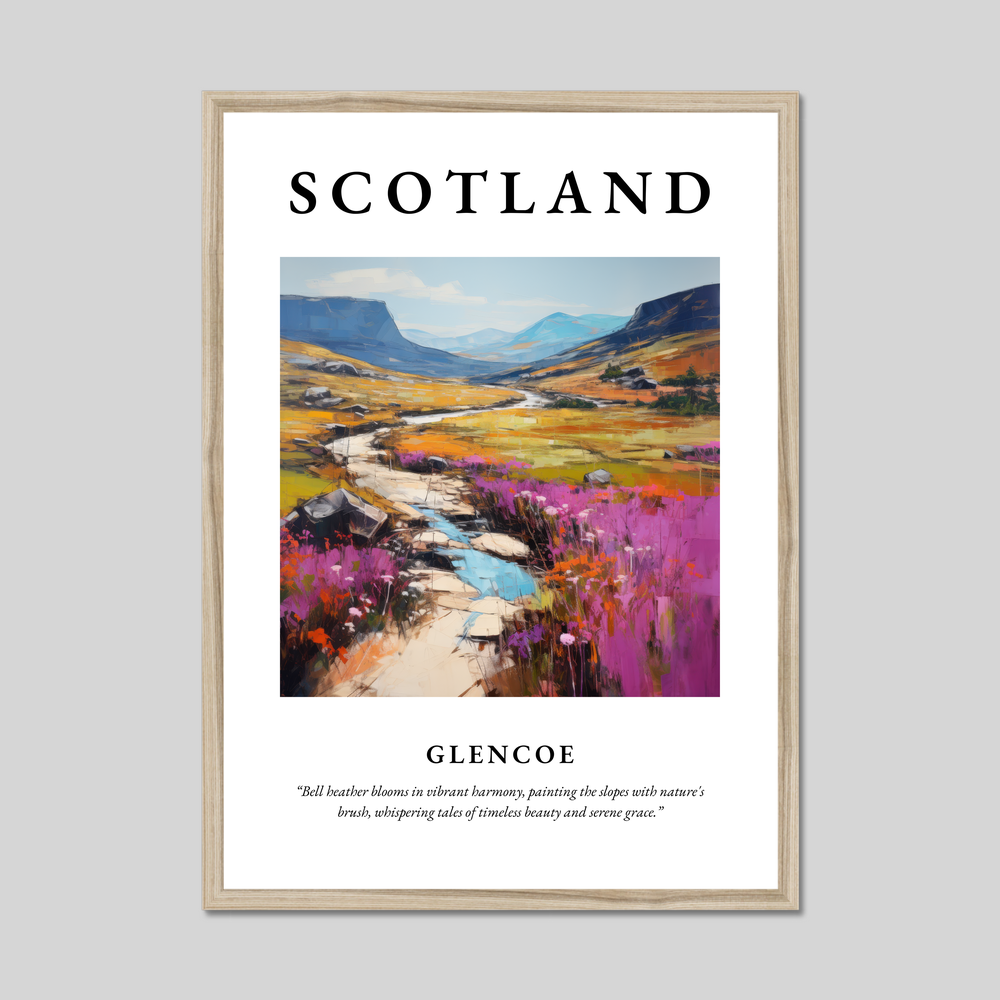 Poster in a natural frame with the word Scotland