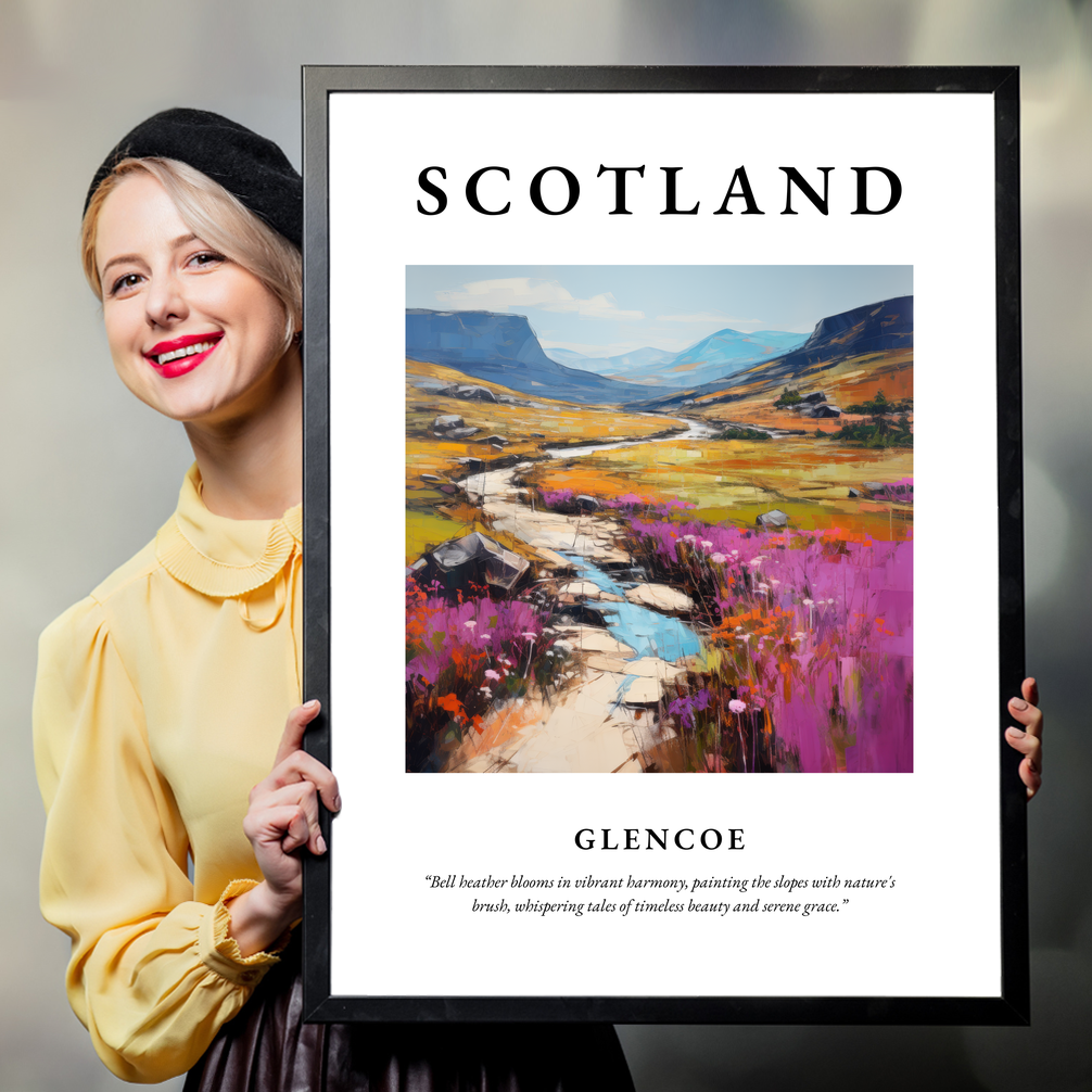 Person holding a poster of Glencoe