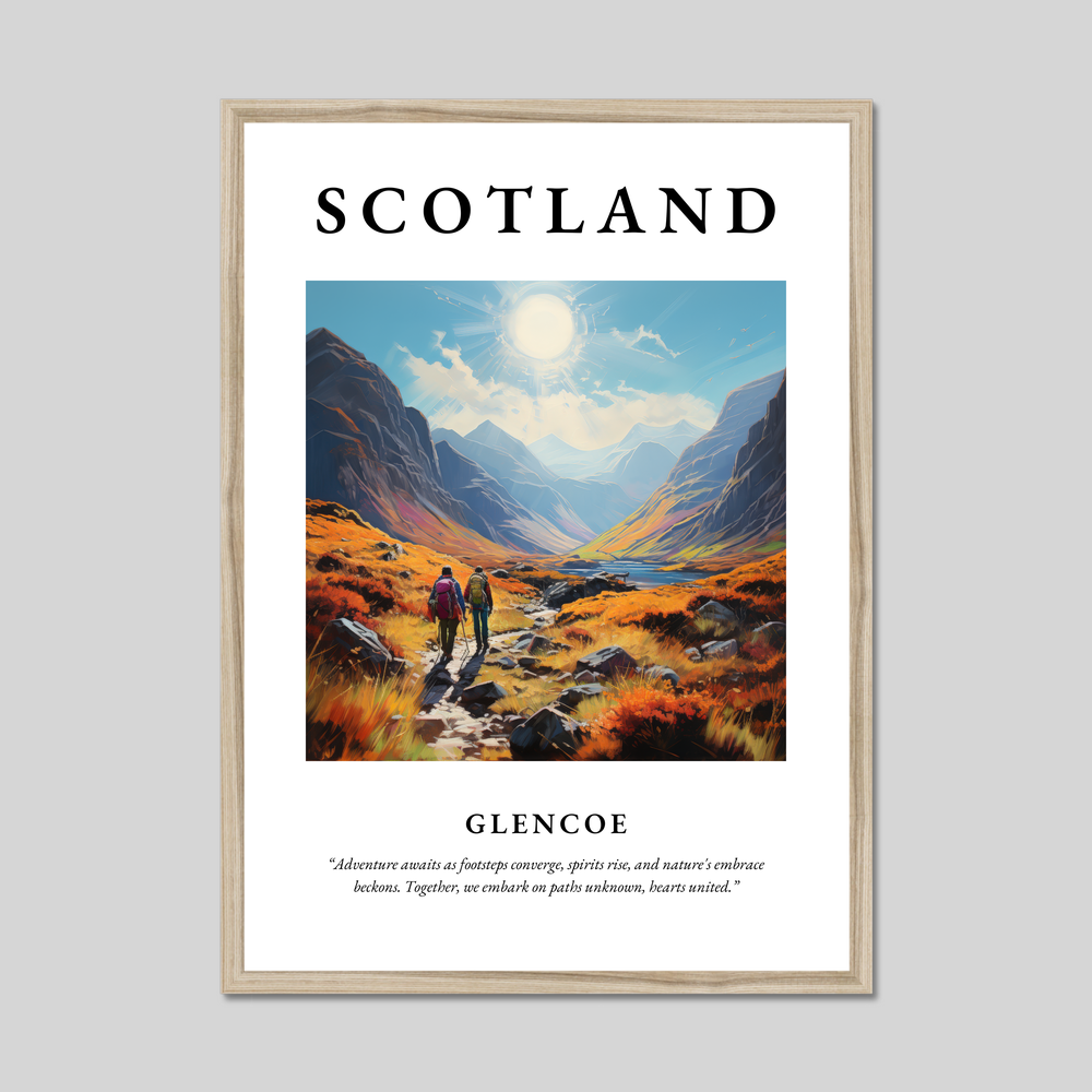 Poster in a natural frame with the word Scotland