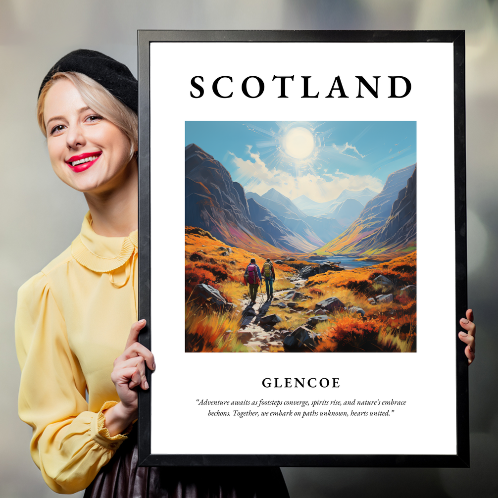 Person holding a poster of Glencoe
