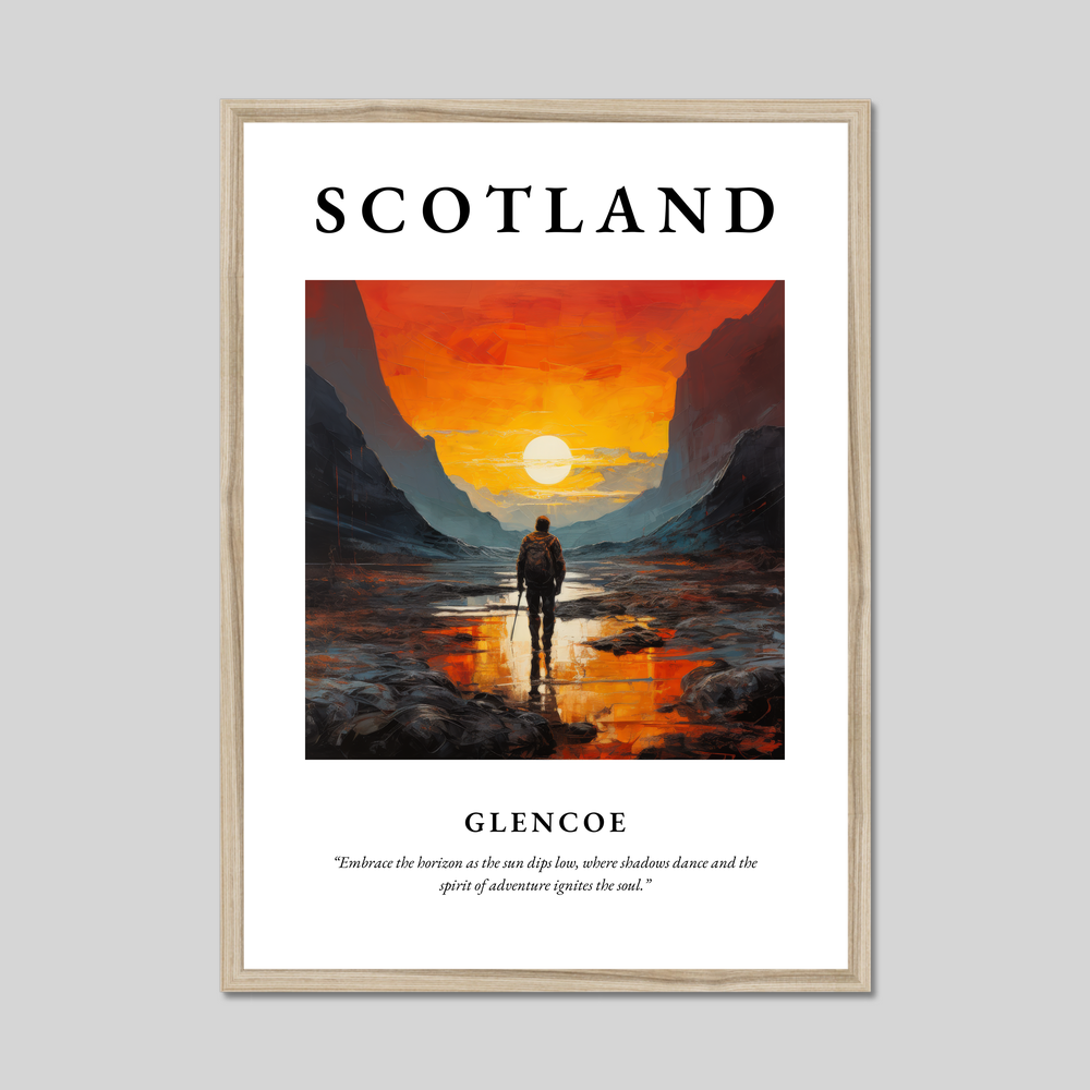 Poster in a natural frame with the word Scotland